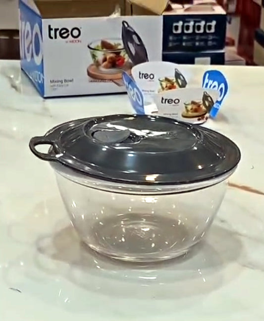 TreO Glass FreshMix Bowl with Lid 870ml