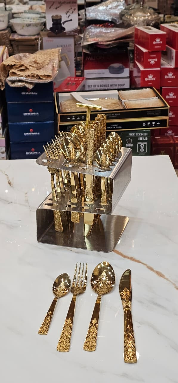 Ornate Gold Signature Cutlery Set