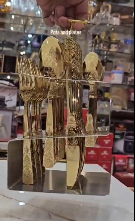 Ornate Gold Signature Cutlery Set