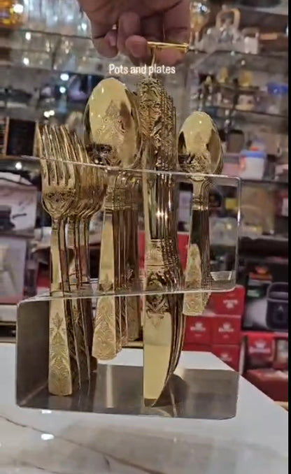 Ornate Gold Signature Cutlery Set