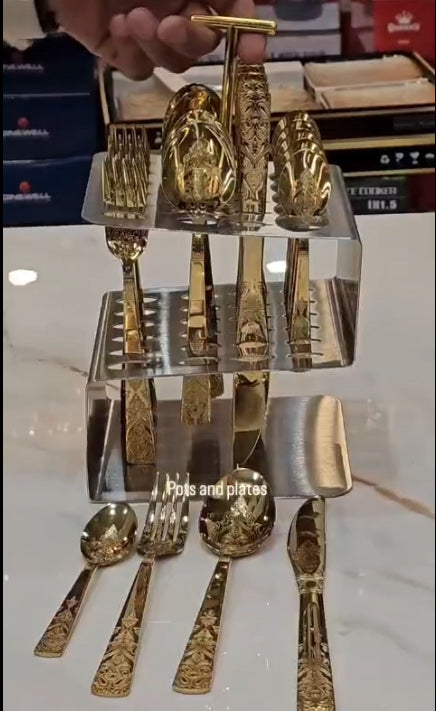 Ornate Gold Signature Cutlery Set