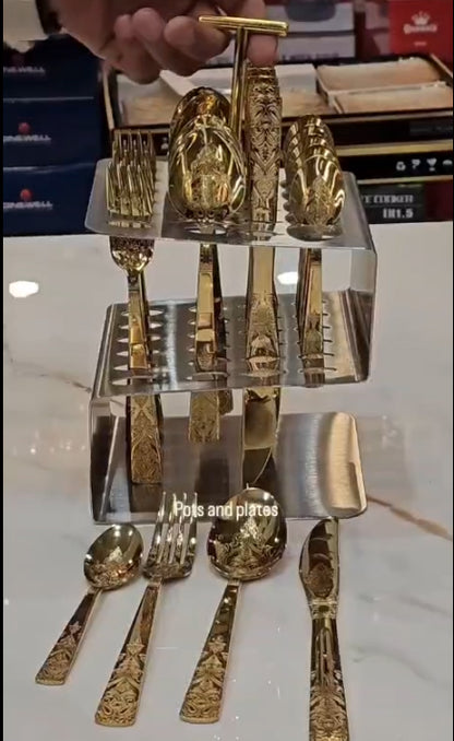 Ornate Gold Signature Cutlery Set