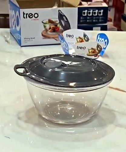 TreO Glass FreshMix Bowl with Lid 870ml