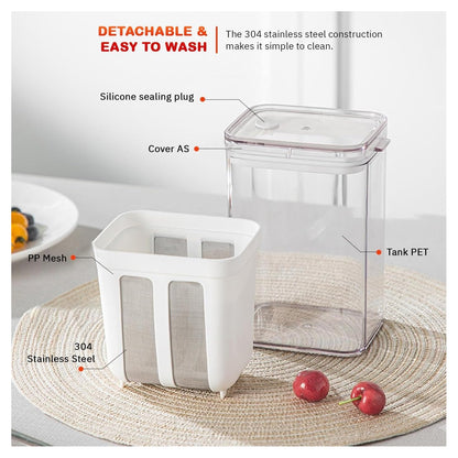 Yogurt & Curd Maker – 1100ml Container with Fine Mesh Strainer & Lid  Greek Yogurt, Labneh, Cheese & Thick Curd Separator | BPA-Free & Easy to Use (Curd Maker 1)