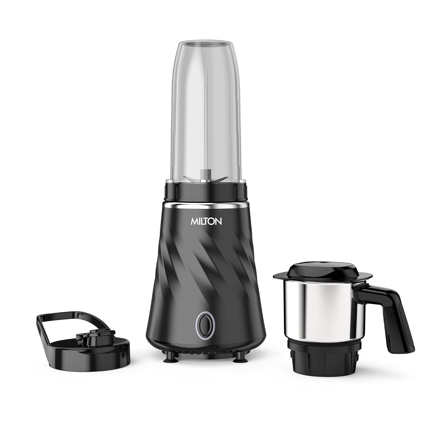 Milton Appliances| Mini Bullet Mixer Grinder I ISI Certified I Smoothie Maker &amp; Blender I SS Jar &amp; On-the-Go Jar I Powerful HTLV 350W Motor, Anti Skid Feet