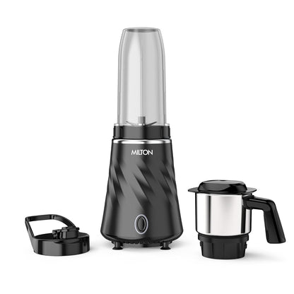 Milton Appliances| Mini Bullet Mixer Grinder I ISI Certified I Smoothie Maker &amp; Blender I SS Jar &amp; On-the-Go Jar I Powerful HTLV 350W Motor, Anti Skid Feet